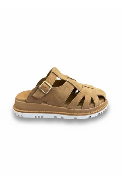 Voyager V26Yt-Z797 Brown Suede Leather Comfort Women's Daily Slippers