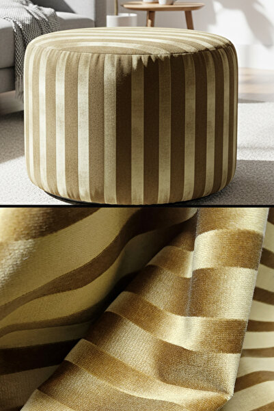 B'DEKOR DÖŞEMELİK KUMAŞ Klasik Koltuklara Puf Kumaşları Lüks Kadife Çizgili B...