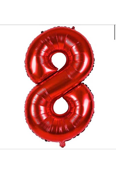 Çemrek Süs Parti 40 Inch Red Number Foil Balloon 100 cm