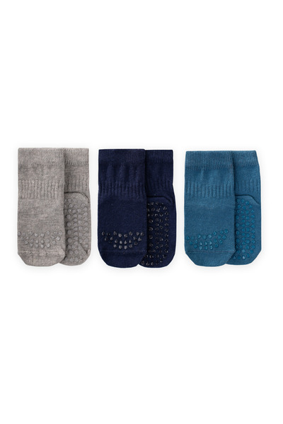 Cigit Triple Crawling and Non-Slip Socks for 1-4 Years Old, Navy Blue, Indigo...