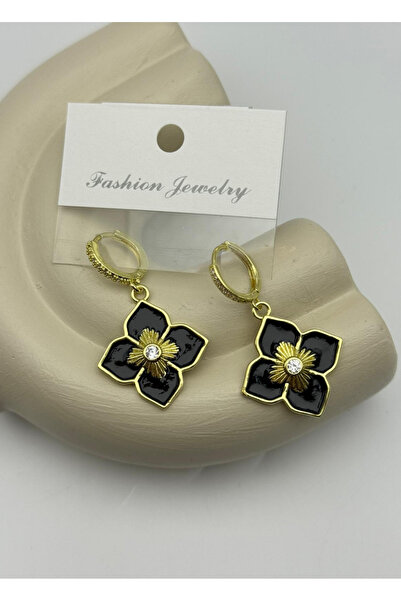 BİJU YILMAZ Vip Gold Stone Clover Dangle Earrings - 26Vipkp19