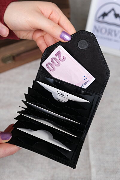 Norvi Leather Accordion Genuine Leather Card Holder 1048