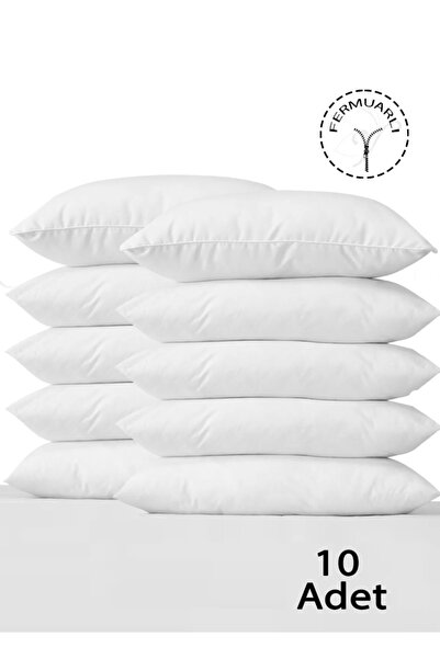 MUK's 10'Lu Paket Pamuklu 50 x 70 Beyaz Yastık Kılıfı Şilte