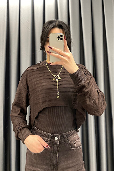 Noa&Noa Ruffled Athlete Set with Necklace Detail - Bitter Coffee Bitter Coffee