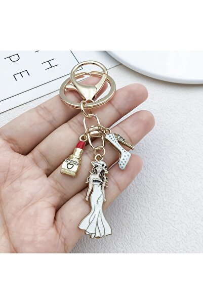 Viranes High heels, lipstick and mannequin figured bag ornament, headphone or...