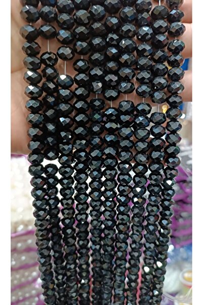 yiğit aksesuar زجاج كريستالي أسود 6 مم 5 قطع (يستخدم في صناعة الإكسسوارات وال...