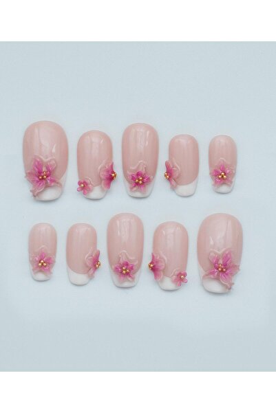 Nezlin Collection Daisy Protez Jel Takma Tırnak - El Yapımı Kalıcı Oje Nail A...