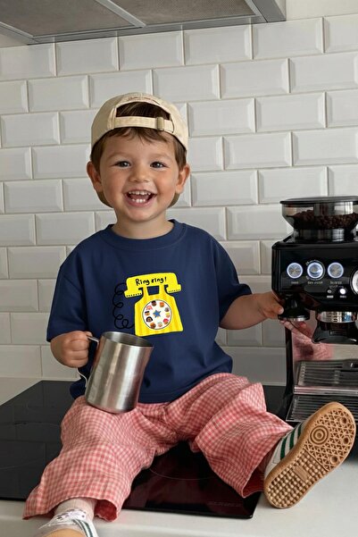 Monila Унисекс детска памучна тениска с щампа с кръгло деколте