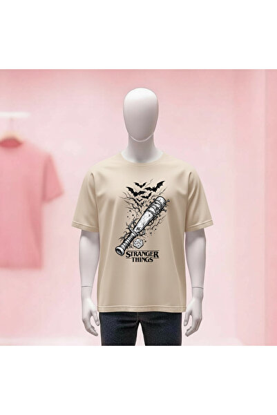 Vordevia Stranger Things Printed Crew Neck Wide Fit Unisex Tshirt