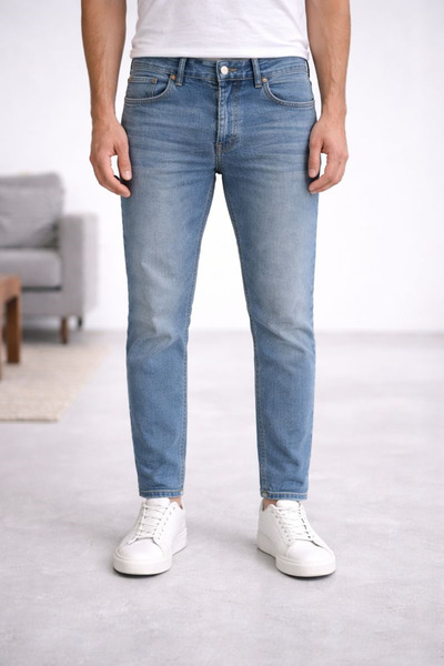 connemara Erkek Mavi Tapered Fit Jean Pantolon – 5 Cepli, Esnek Denim
