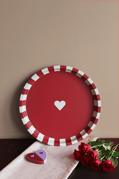 Sarkap Home Bordo Kalpli Metal Tepsi