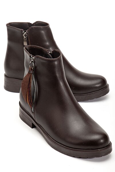 Zerenyus Exi̇n-165-205 Premium Coffee Leaf Patterned Zippered Daily Women's B...