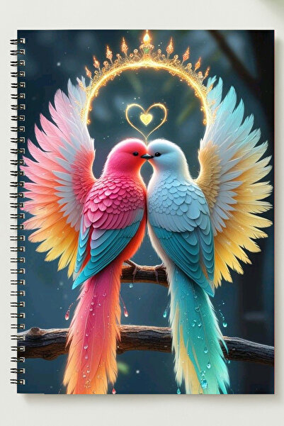 BLACKONECLASS Valentine's Day (Lover Birds Themed) A5 Metal Spiral Bound Unli...