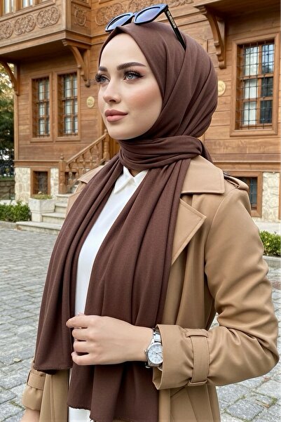 İmajButik وشاح كاوز بني من القطن الممشط