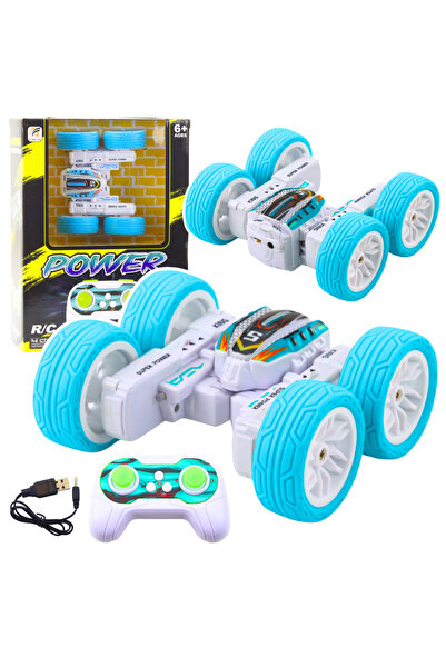 Three top online Mașină acrobatică off-road cu telecomandă, 360°, albastră, 1:32