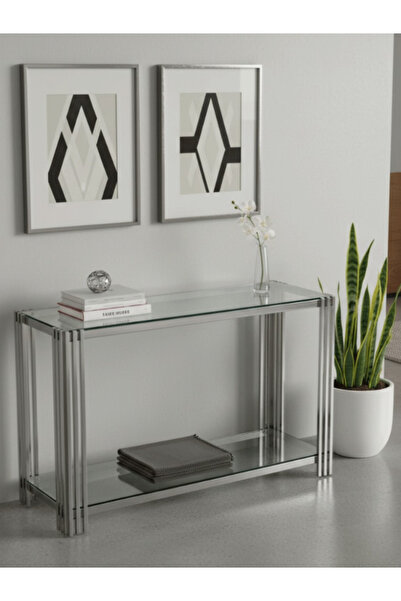 Bec4 Modern glass steel console - contemporary luxury for your home's entrance