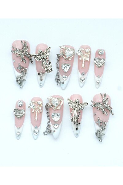 Nezlin Collection Angelic Charm Protez Jel Takma Tırnak - El Yapımı Kalıcı Oj...