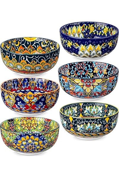 Vancasso SIMI 6-Piece Porcelain Cereal Bowls Set, Soup Bowls, Salad Bowls, Pa...