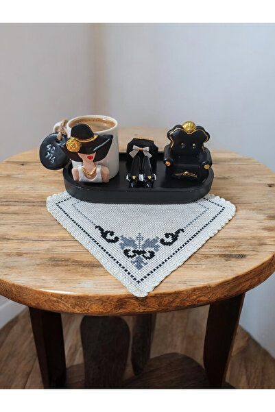 RivelCandle Handmade Stone Powder Turkish Coffee Presentation Set & Decorativ...