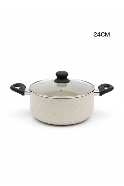 Afaq Granite pot with glass lid