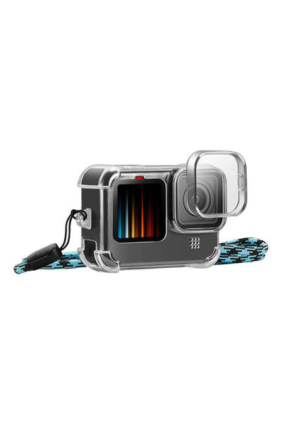 PULUZ Husă GoPro Hero 9/10/11 cu capac pentru obiectiv și curea de gât - Tran...