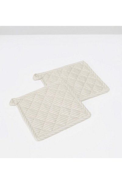 HOMESTEAD Twill Striped Potholders - Set of 2