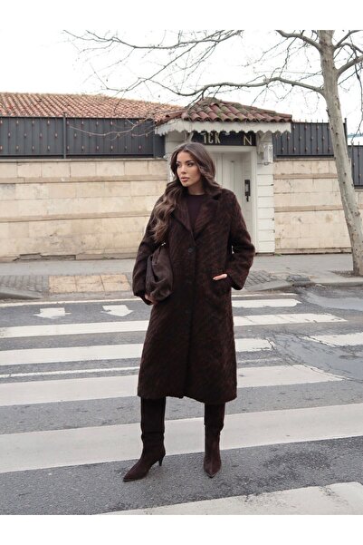 MAUN COLLECTION Zebra Patterned Cashmere Coat