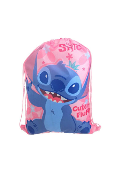 Stitch Cute & Fluffy Backpack Pink 34x44.5cm