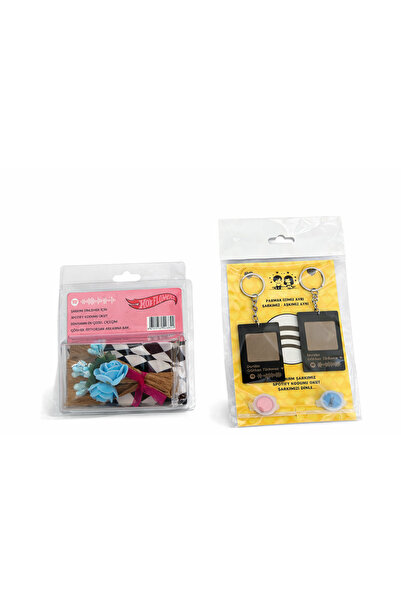 Others Sevgiliye Hediye Spotify Barkodlu Plaka Anahtarlık ve Mavi Gül Buketi