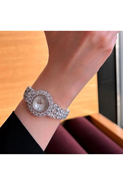 Louis Nice Women's Zircon Watch in Silver Color