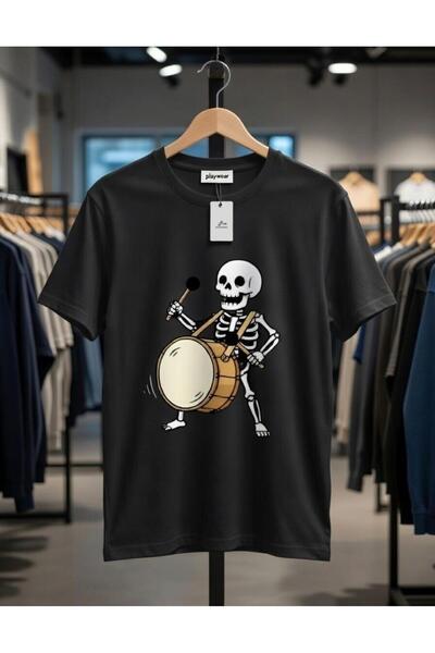 playwear PLAY WEAR Tricou unisex cu imprimeu DAVUL SKELETON V 1, cu decolteu ...