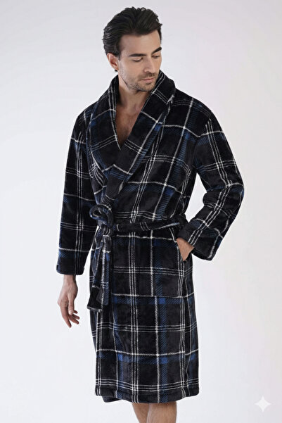 Viennetta VİENETTA HALAT DE CASĂ PENTRU BĂRBAȚI, DIN PLUȘ, CU TEXTURĂ MOALE