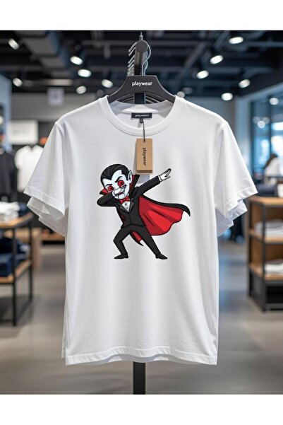 playwear تي شيرت مطبوع برقبة دائرية للجنسين من PLAY WEAR بتصميم فضفاض من PELA...