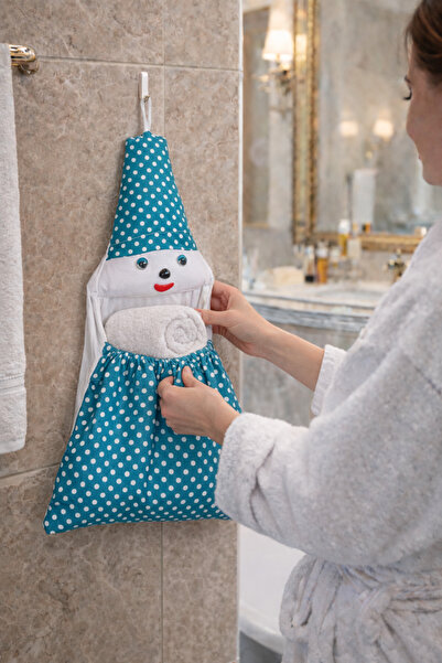 ALAS Bathroom Organizer Hanging Organizer Blue Decorative Bag Holder