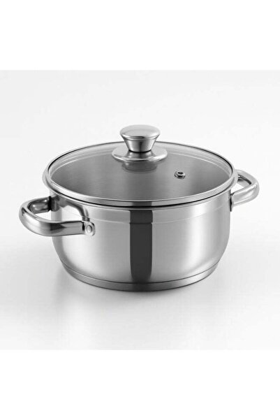 Generic Pentola Stainless Steel Saucepot with Glass Lid - 20 cm, 3 Ltr