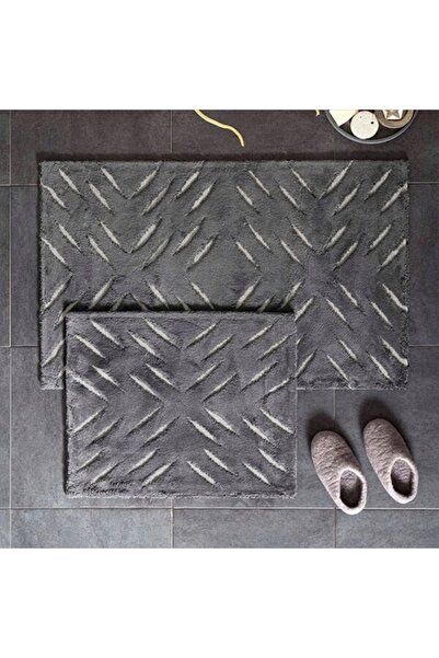 Lenjerii Deosebite Set of 2 bath mats, Tac PasPas Mirror Anthracite