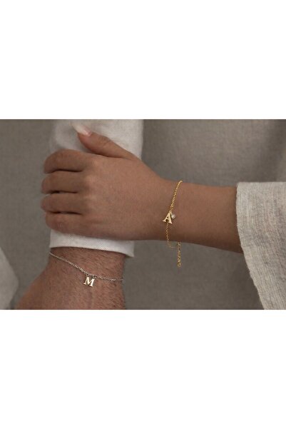 MirariTakıAtölyesi Sevgililer Günü Özel Harfli Çift Bileklik – Altın & Gümüş ...