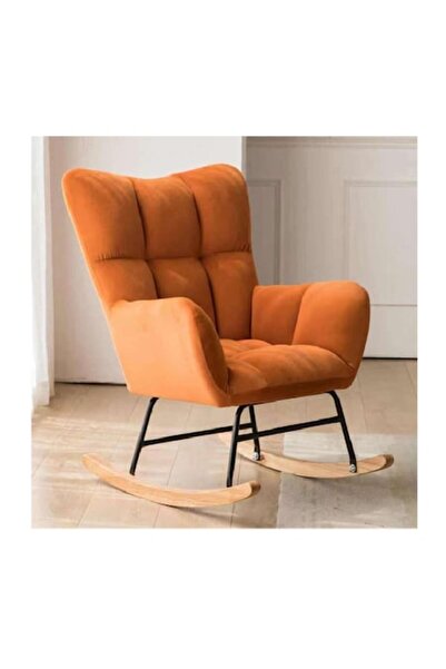 Rovitech Balansoar pentru relaxare, material catifea, cadru metalic, portocaliu