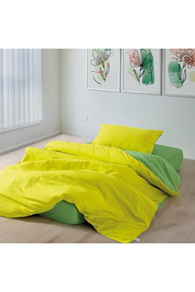 Cozy Home Bed linen 1 person with elastic, ranforce cotton, Cozy Home, Sage G...