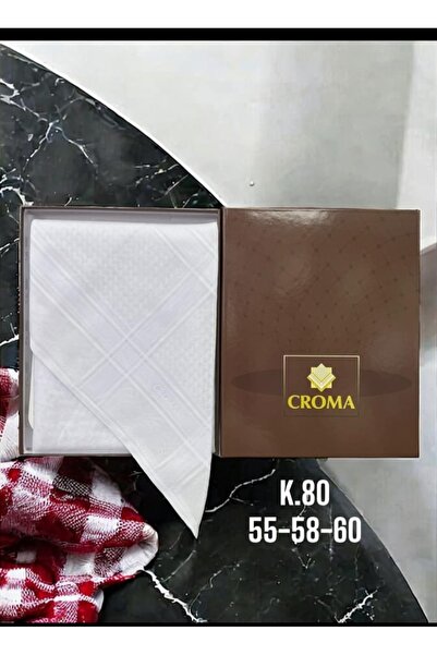 croma Men's elegant white chroma shemagh, sizes 55-58-60
