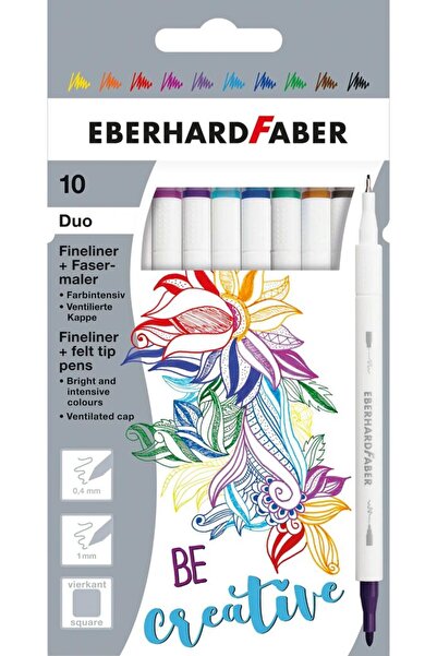 Eberhard Faber Markere 10 culori cu 2 capete (Carioca+Liner)