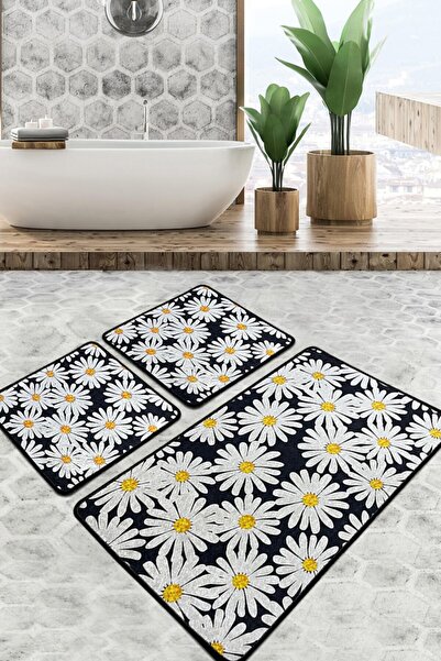 Lenjerii Deosebite Σετ 3 ορθογώνιων πατακιών μπάνιου, Chilai Home, Primula Djt