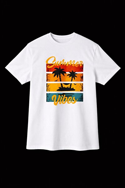 Silver Summer Vibes Bisiklet Yaka Oversize T-shirt