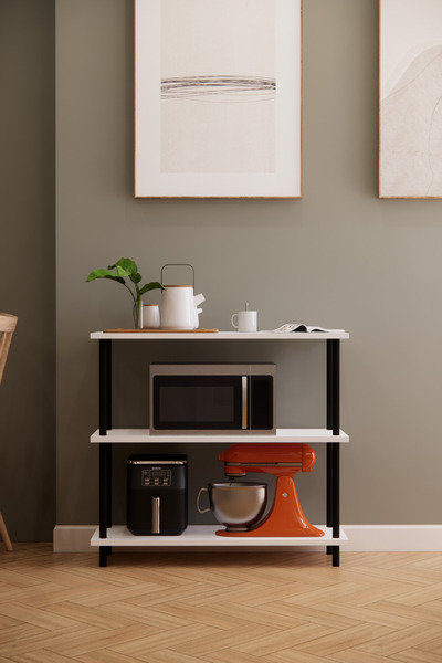 Solto Home MA40-13 Çevir Kur Modüler 3 Raflı Kahve Köşesi | Aletsiz Kolay Kur...