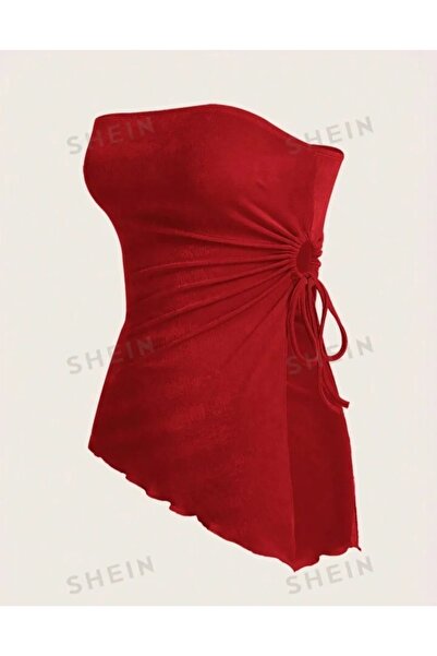 İsra Ayyıldız Moonstar Collection Yanlardan Büzgülü Bağlamalı Asimetrik Basic...