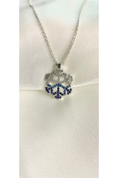 Poyi Aksesuar Silver Color Snowflake Necklace-Gift for Lover