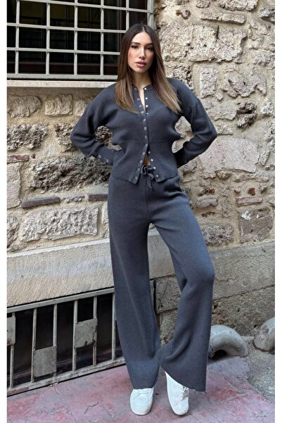 fujya Snap Fastener Slim Cut Ella Knitwear Set