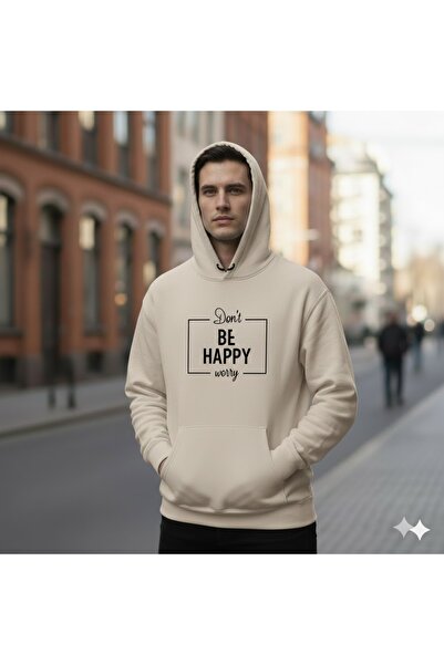 PENTHİLUS Don'T Worry Be Happy Printed Unisex Oversize Sweatshirt - Unisex Ov...