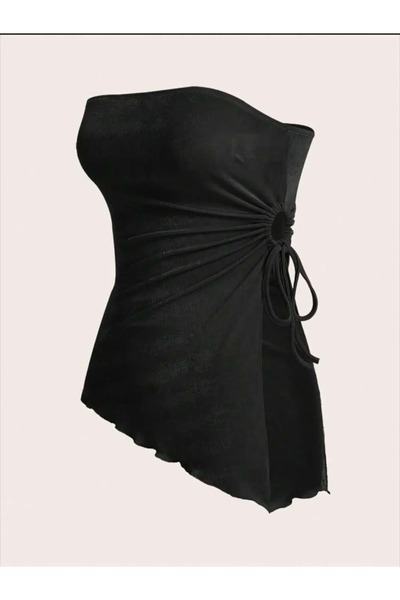 İsra Ayyıldız Moonstar Collection Yanlardan Büzgülü Bağlamalı Asimetrik Basic...