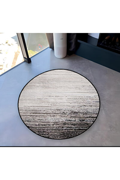 Rugs Modern Halı Mira Round White Black Line Detailed Woven Base Modern Decor...